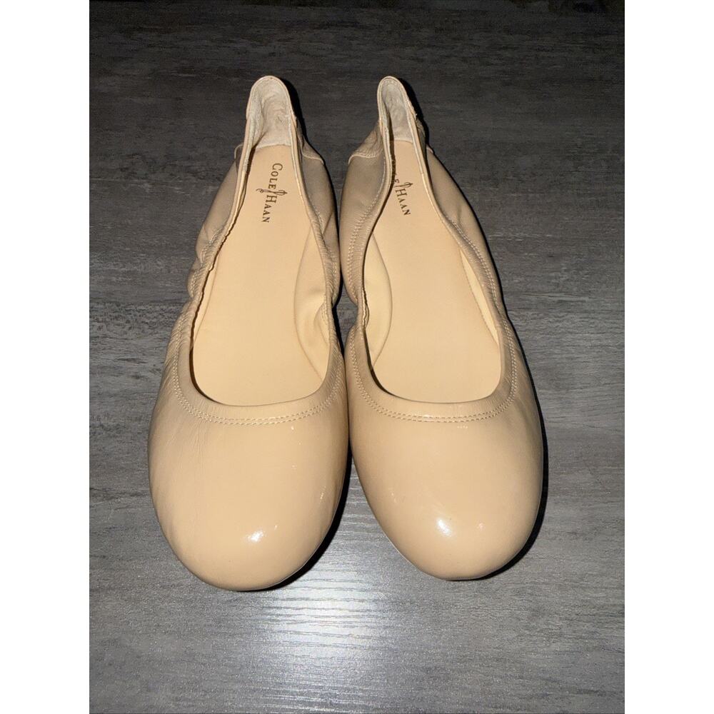 Cole Haan Nude Patent Leather Ballet Flats Women’s 10B Classic Balletcore Beige
